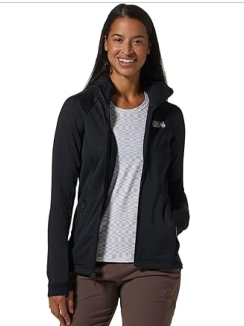 Mountain Hardwear Women’s Polartec Power Grid Full Zip Hoody – Black – NWT